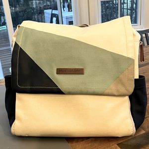 Petunia Pickle Bottom Boxy Backpack - color block blue